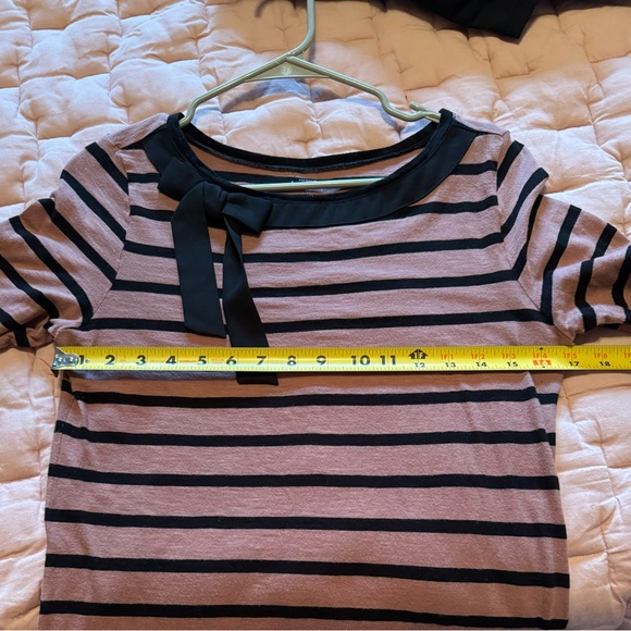LOFT 3/4 sleeve striped boatneck top- size medium - Picture 7 of 7